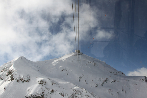 Riding the Gondola up to the Schilthorn