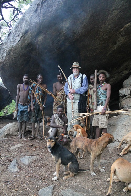 Author with the Hadzabe hunters