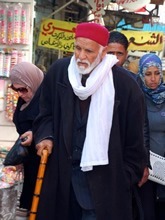 Man in Sfax Medina with cane