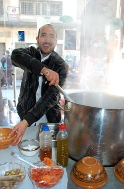 Vendor selling lablebi in Tunis