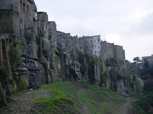 The town built on a cliff of Rupe, Tuscia, Italy.