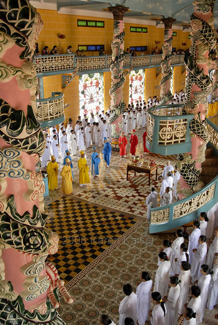 Ceremony, Cao Dai Holy See, Tay Ninh, Vietnam