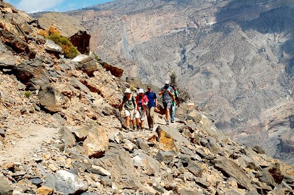 Trekking through the hills of Oman