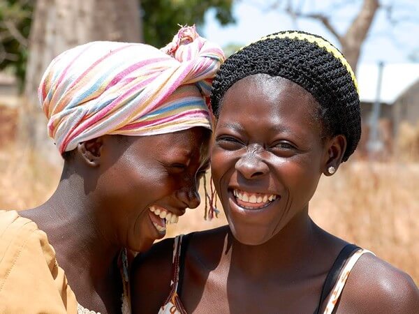 Giggling girls in the Gambia