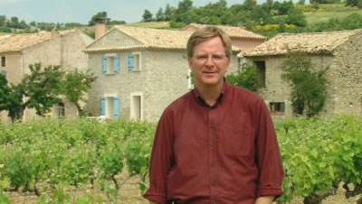 Rick Steves at a Winery in the Côtes du Rhone.