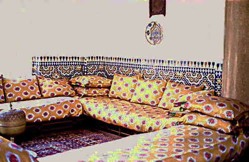 Traditional couch and cushions