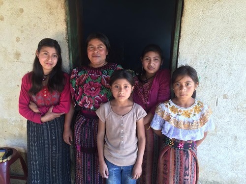 A Mayan family in traditional clothing