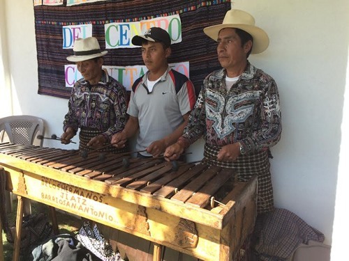 Mayan men playing the Marimba