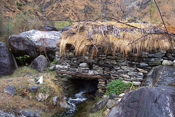 Community watermill in Pauna, India.