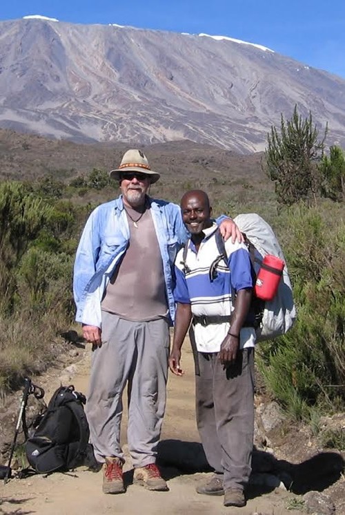 Author and Geoffrey on Kilimanjaro