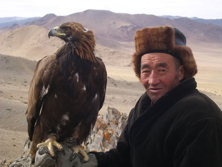 A Kazakh Eagle Hunters in Mongolia