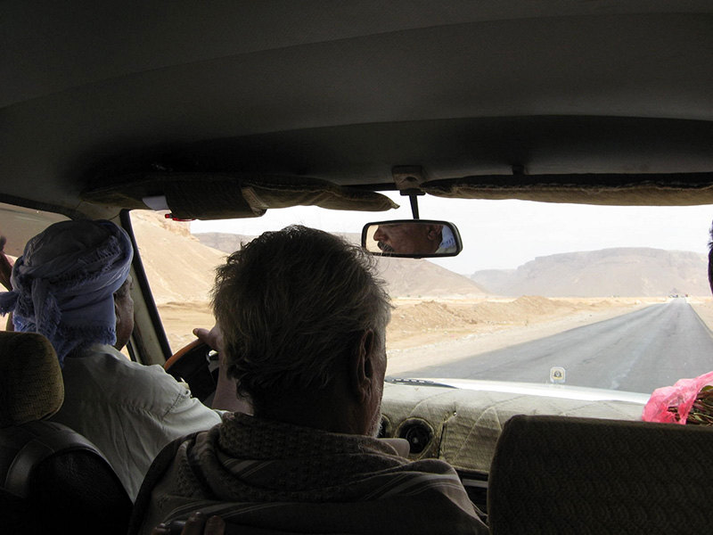 Driving in a Jeep in Yemen. 