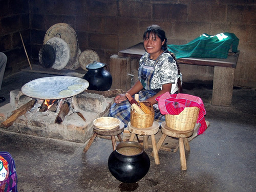 Cooking tortillas in Chiapas, Mexico
