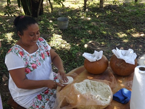 Woman making tortillas in Mexico