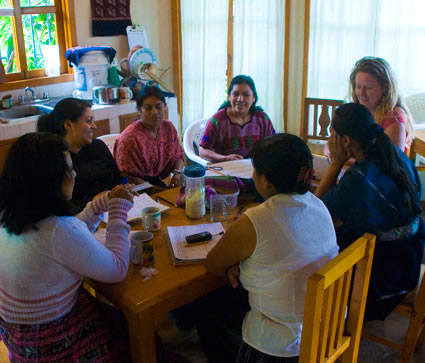 An afternoon meeting at Maya Traditions, Panajachel.