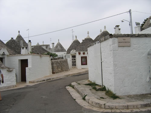 The cone-shaped houses  of Alberobello in Puglia are unique.