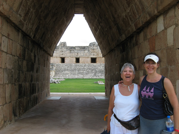 Travel with a Senior Parent at Uxmal, Mexico