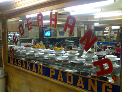 Padang restaurant in Indonesia.
