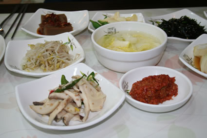 A selection of Korean banchan.