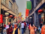 Street scene in China: Teaching English jobs.