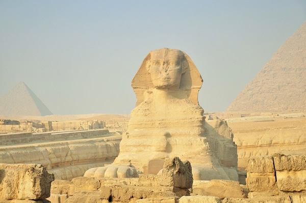 The Sphinx of Giza, in Egypt.