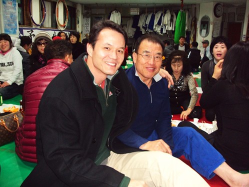 Author with the Dojo Master in South Korea.