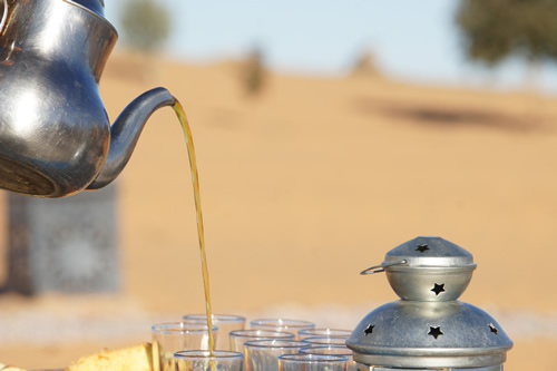 Mint tea is a Moroccan favorite.