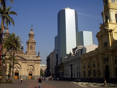 A central square in Santiago