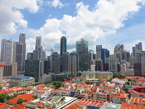 Singapore skyline.