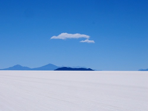 Salt fields of on the Salar de Uyuni, Bolivia