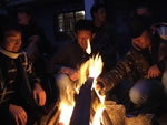 Bonfires in Dharamsala by students
