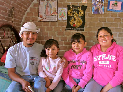 The Ramirez family in their new home in Mexico.