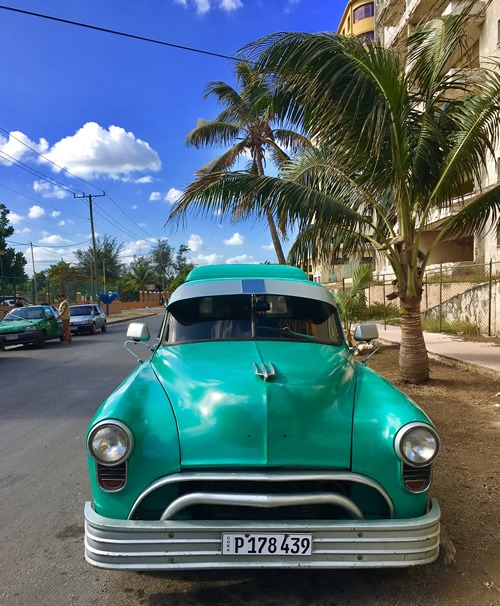 An old American refurbished car in Havana