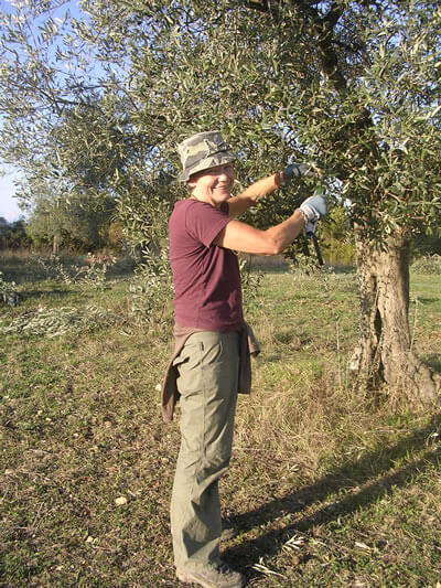 The author volunteering with WWOOF in Italy