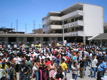 Volunteering as an election observer in Ecuador.