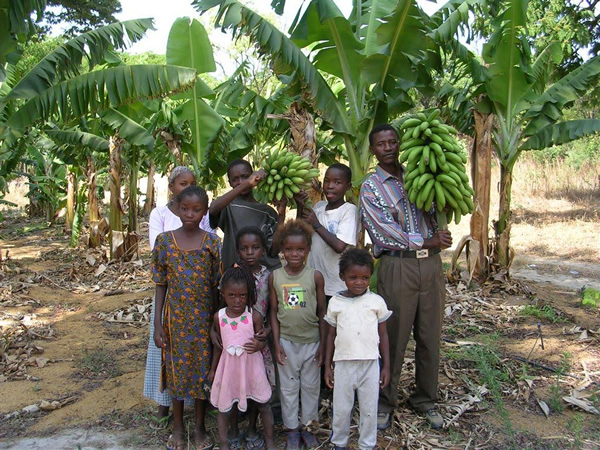 The community in Zambia is proud of their bananas