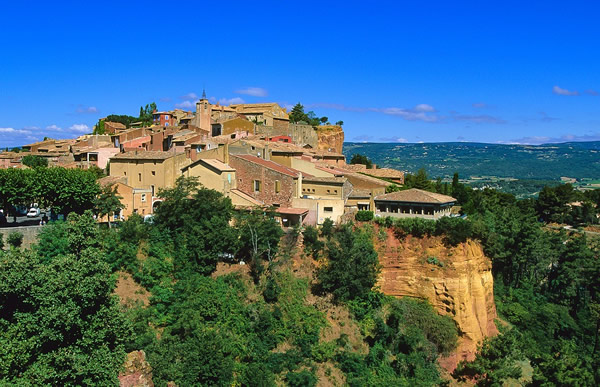 The hilltop town of Roussillon in the south of France