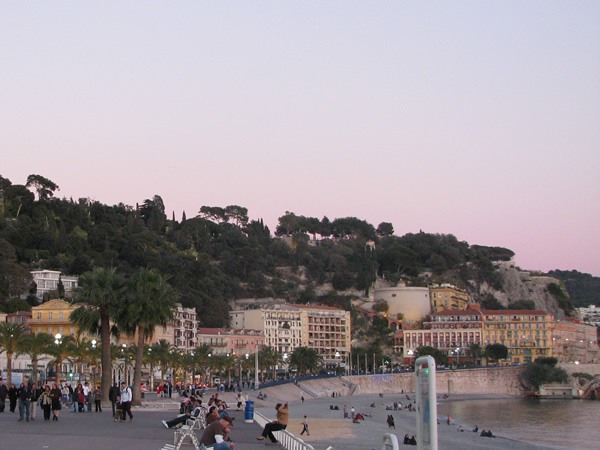 The Promenade des Anglais stretches miles along the beach of Nice
