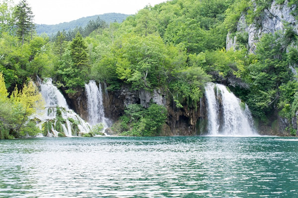 Some of the many waterfalls in Plitvice