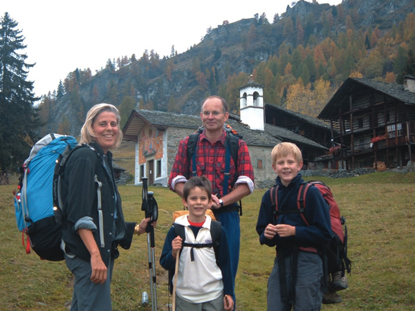 Author with her family as au pair in Otro, Italy