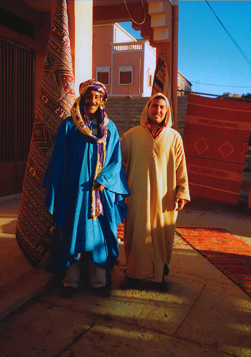 Berber carpets sellers in Morocco.