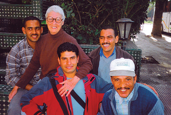 Author with a group of local Berbers in Morocco.