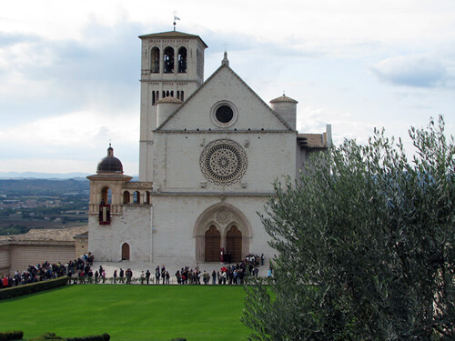 From above the Basilica of Saint Francis of Assisi in Umbria.