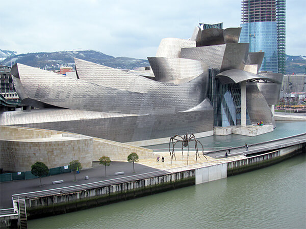 The Guggenheim Museum in Bilbao, which has become a landmark in Spain.