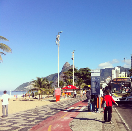 Bus stop in Rio, Brazil