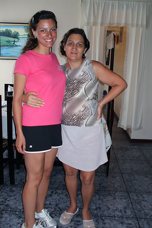 Regina with her host mother, Yenory, at her home in Costa Rica.