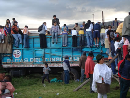 Waiting for a bullfight outside of Quito