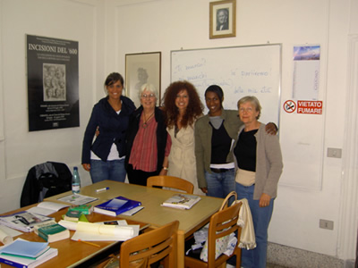 Language class in Urbania, Italy