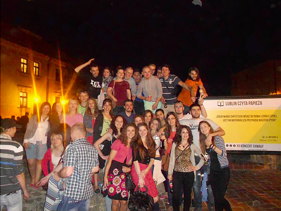 Erasmus friends in the old town of Lublin, Poland