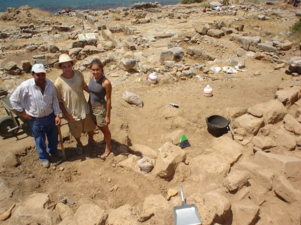 Student volunteering at an archeological dig in Greece